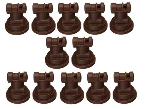 Pack of 12 - TeeJet Wide Angle Flat Spray Tips Brown 110° Polymer Visiflo