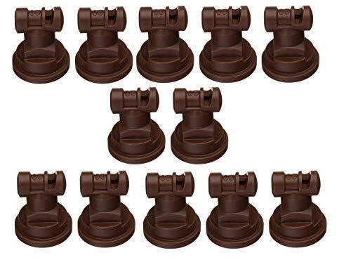 Pack of 12 - TeeJet Wide Angle Flat Spray Tips Brown 110° Polymer Visiflo
