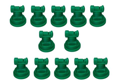 Pack of 12 - TeeJet Wide Angle Flat Spray Tips Green 110° Polymer Visiflo