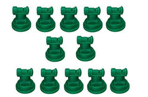 Pack of 12 - TeeJet Wide Angle Flat Spray Tips Green 110° Polymer Visiflo