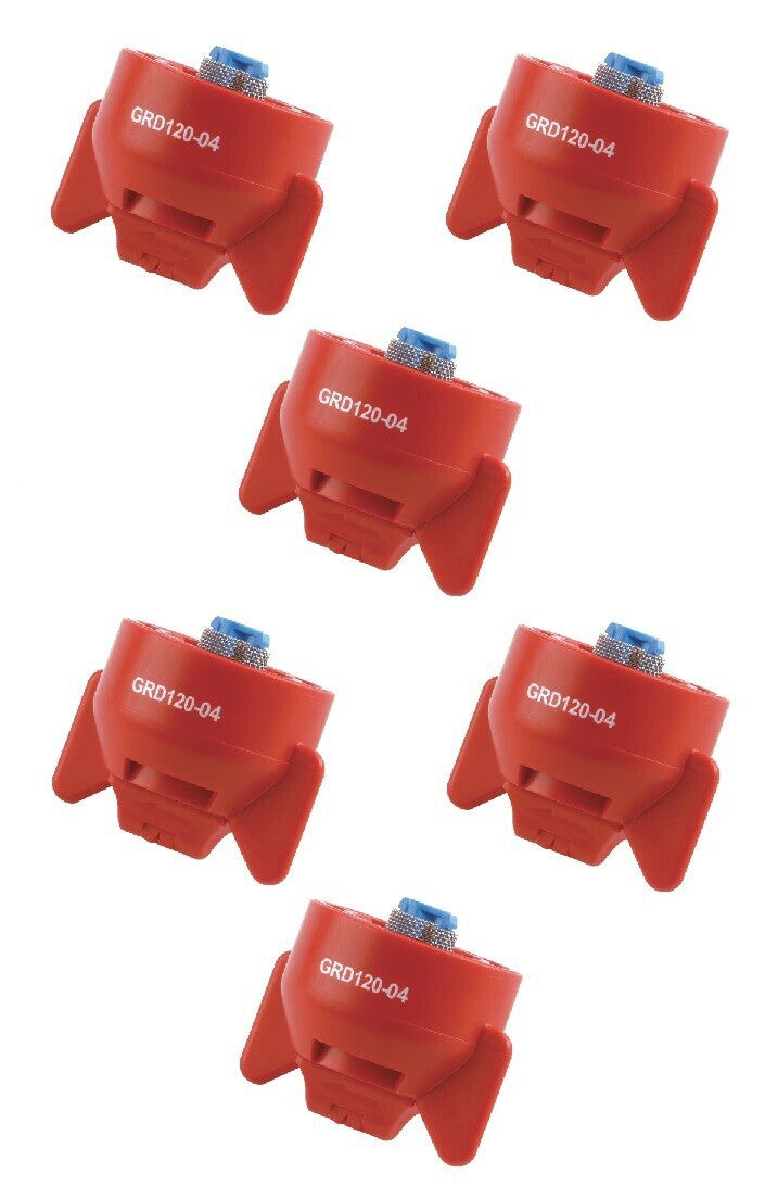 Pack of 6 - Hypro Guardian Red Polymer Spray Tip 120° Rated @ 0.40 GPM 40 PSI