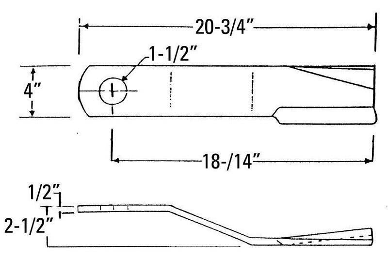 Replacement Bush Hog Rotary Cutter Blade 20-3/4" x 4" x 0.5" w/ 1.5" Hole CW