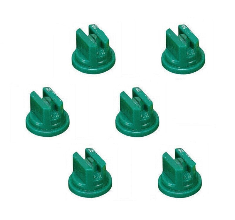 Pack of 6 - TeeJet Drift Guard Flat Spray Tips Green 110° Polymer Visiflo