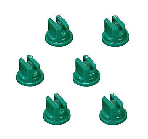 Pack of 6 - TeeJet Drift Guard Flat Spray Tips Green 110° Polymer Visiflo
