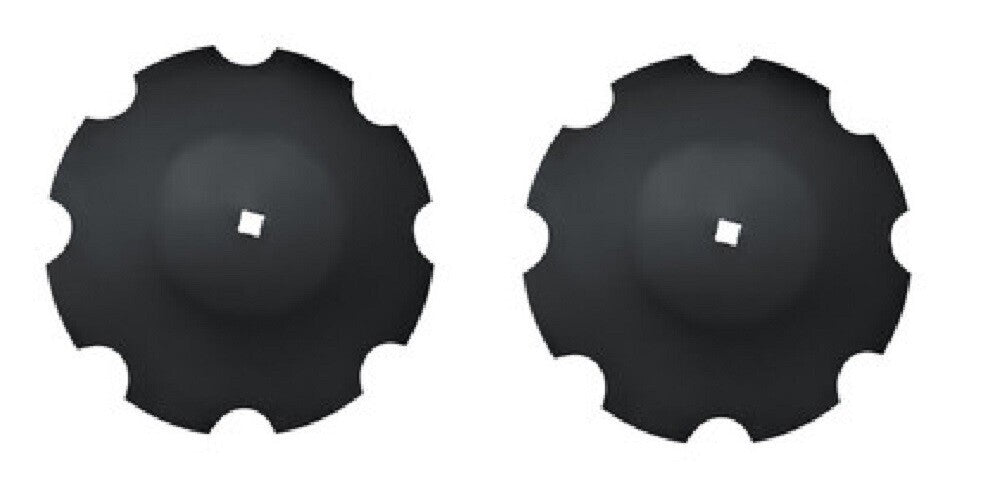 2 of 18" Flat Centered Notched Disc Harrow Blade 1-1/8" Square Flat Center 7