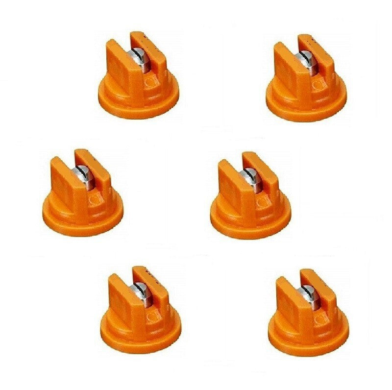 Pack of 6 - TeeJet Even Flat Spray Tips Orange 80° Polymer w/ SS Insert 0.10 GPM