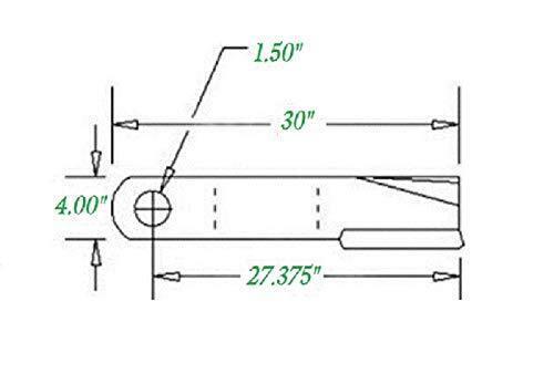 Woods Rotary Cutter Blade 30" x 4" x 0.5" w/ 1.5" Hole CW USA MADE 8820