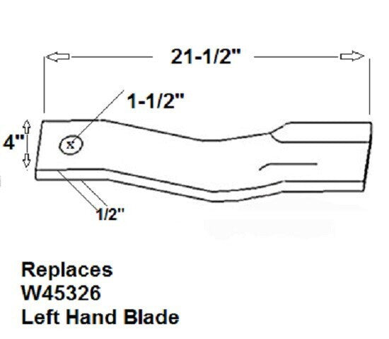 2 Replacement JD Rotary Cutter Blade 21.5" Long x 4" x 0.5" w/ 1.5" Hole CW