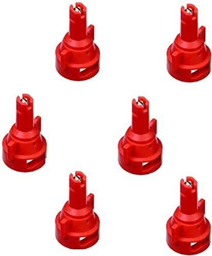 Pack of 6 - TeeJet Air Induction Flat Spray Tips Red 110° Polymer Visiflo