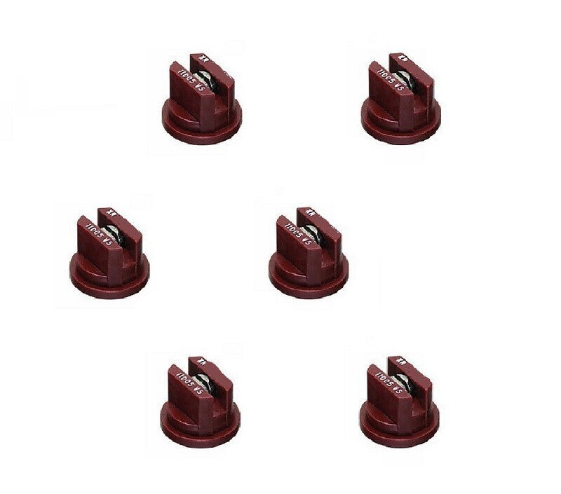 Pack of 6 - TeeJet Extended Range Flat Spray Tips 110° Brown 0.5 GPM @ 40 PSI