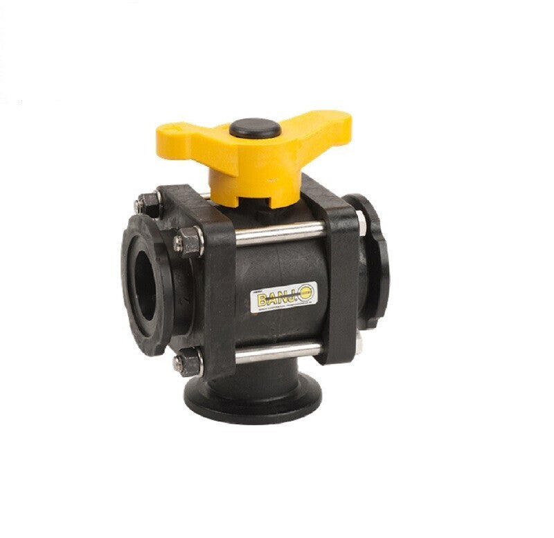 Banjo 2" 3-Way Bottom Load Poly Manifold Ball Valve MV200BL