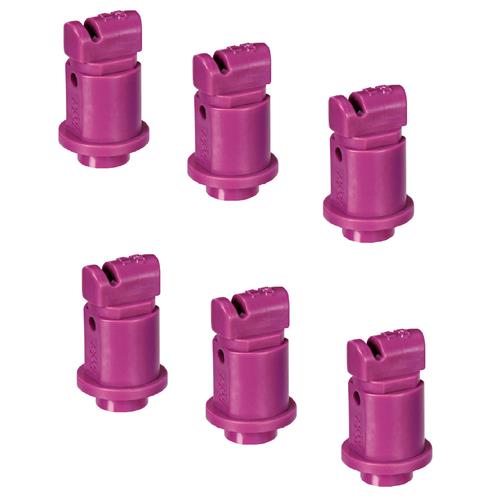 Pack of 6 - TeeJet Induction Flat Spray Tips Purple 110° Polymer Visiflo
