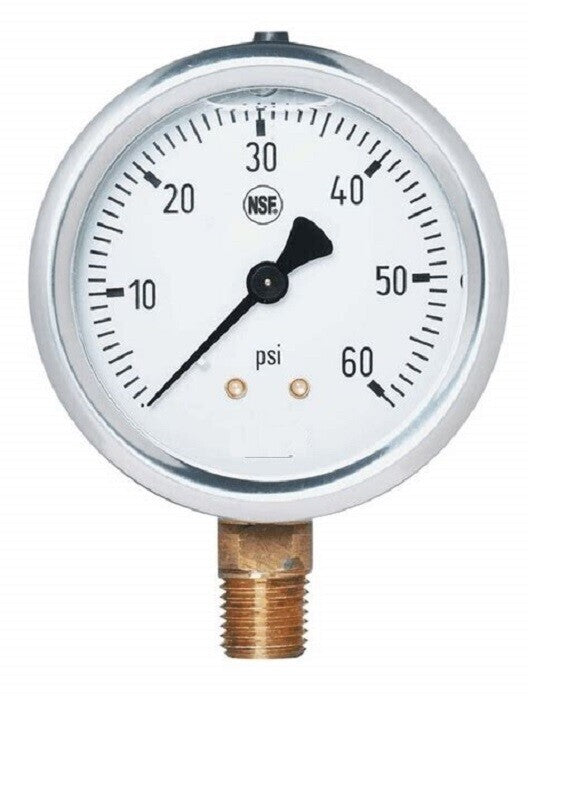 Pressure Gauge 0-60 Liquid 2-1/2" Dial SS Caseing 2141GXB60