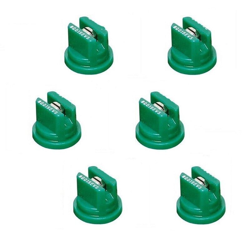 Pack of 6 - TeeJet Even Flat Spray Tips 80° Polymer w/SS Insert 0.15 GPM @ 40PSI