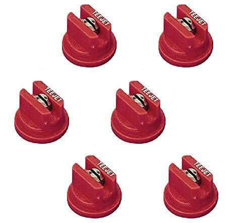 Pack of 6 - TeeJet DG Even Flat Spray Tip Red 95° Polymer w/ SS Insert Visiflo