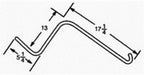 Tonutti LH Wheel Rake Tine 5.25" x 13" x 17.25" Curved End w/ 0.250 Thick Wire