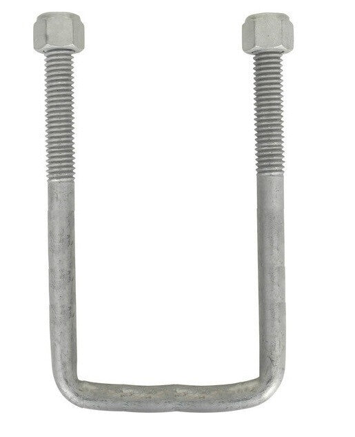 Square U-Bolt 7/16" Thick x 2-1/4" ID x 5-1/2" Long w/ Zinc Plated Nuts S126