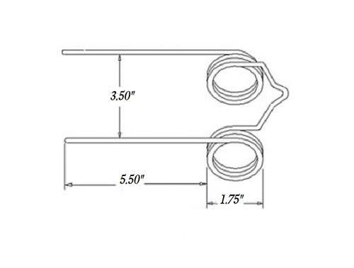 Replacement For Baler Tooth 5.5" Tine x 3.5" Gap x 1.75" Coil x 0.225" Wire