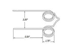 Replacement For Baler Tooth 5.5" Tine x 3.5" Gap x 1.75" Coil x 0.225" Wire