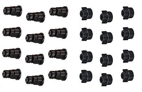 12 of TeeJet Wide Angle Spray Tips Rated 2.0 GPM @ 40 PSI w/ 12 Black Nylon Caps