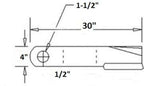 2 Replacement Woods Rotary Cutter Blade 30" Long x 4" x 0.5" w/ 1.5" Hole CCW