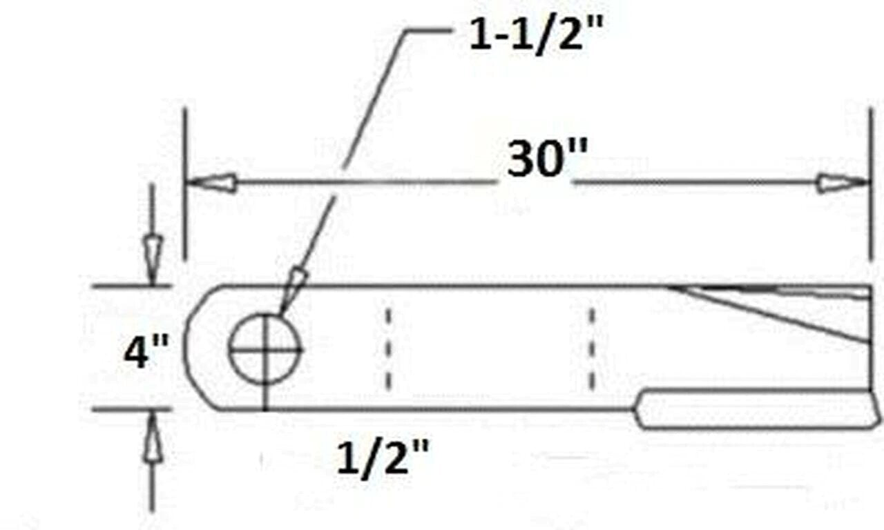 2 Replacement Woods Rotary Cutter Blade 30" Long x 4" x 0.5" w/ 1.5" Hole CCW