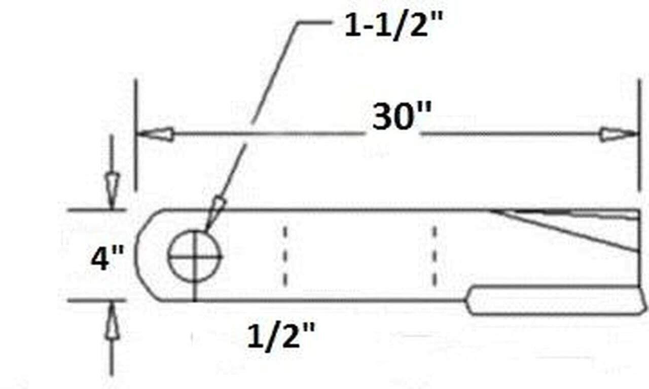 2 Replacement Woods Rotary Cutter Blade 30" Long x 4" x 0.5" w/ 1.5" Hole CCW