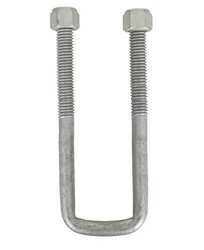 Square U-Bolt 1/2" Thick x 1-3/4" ID x 6" Long w/ Zinc Plated Nuts S132