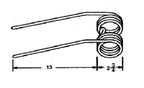 3 Double Teeth Tedder Tines 15.375" Tines x 3.50" Gap x 2.75" Coil KT-1