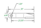 2 Replacement Woods Rotary Cutter Blade 30" Long x 4" x 0.5" w/ 1.5" Hole CW