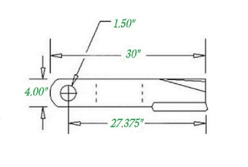 2 Replacement Woods Rotary Cutter Blade 30" Long x 4" x 0.5" w/ 1.5" Hole CW