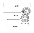3 of Double Rake Teeth 16.5" Tine x 15.43" Tine x 1.65" Coil x 4.37" Tine Gap w/