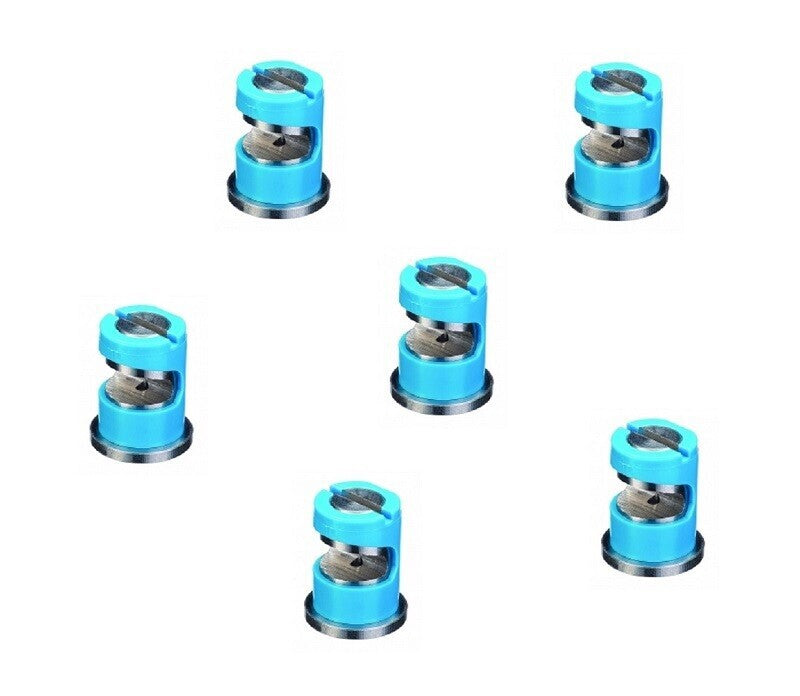 Pack of 6 - TeeJet FloodJet Blue SS Wide Angle Flat Spray Tips 1.0 GPM @ 40 PSI