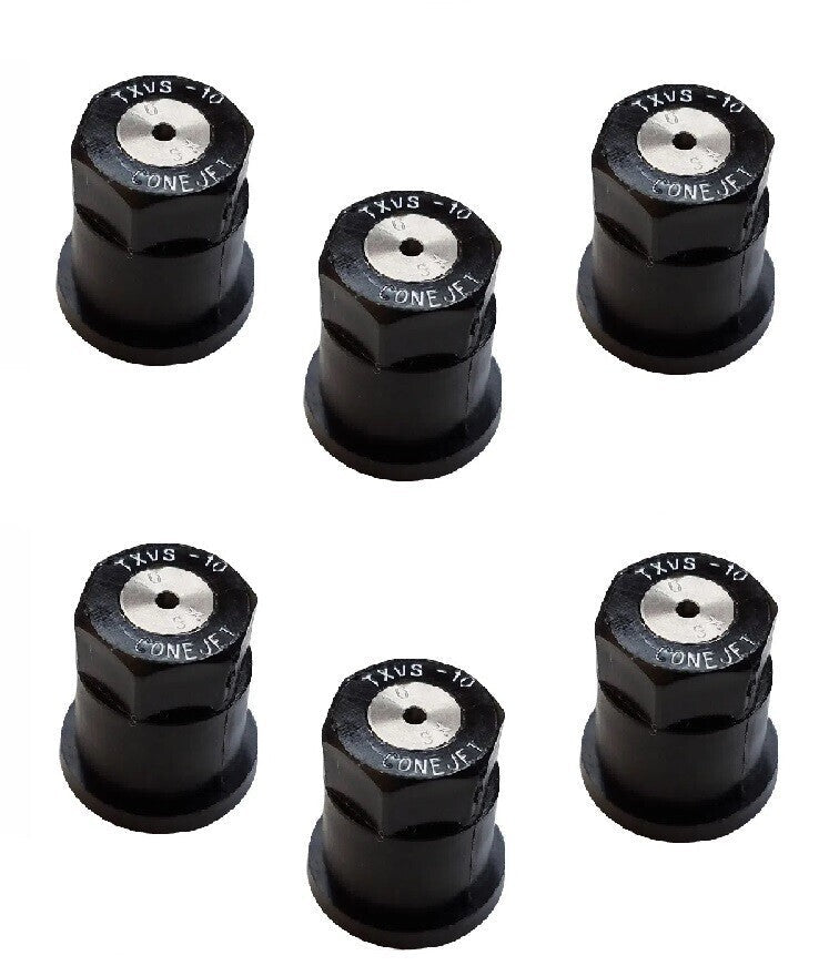 Pack of 6 - TeeJet ConeJet Hollow Cone Spray Tip 0.17 GPM @ 40 PSI Visiflo Black