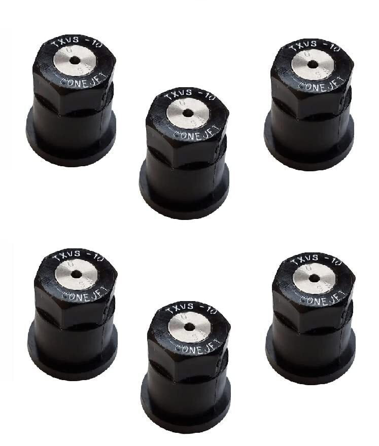 Pack of 6 - TeeJet ConeJet Hollow Cone Spray Tip 0.17 GPM @ 40 PSI Visiflo Black