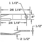 2 Replacement Servis Rhino Rotary Cutter Blade 26.25" x 4" x 0.5" w/ 1.5" Hole