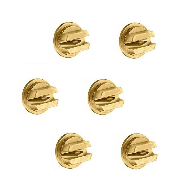 Pack of 6 - TeeJet Brass Off-Center Flat Fan Spray Tips Rated 0.60 GPM @ 40 PSI