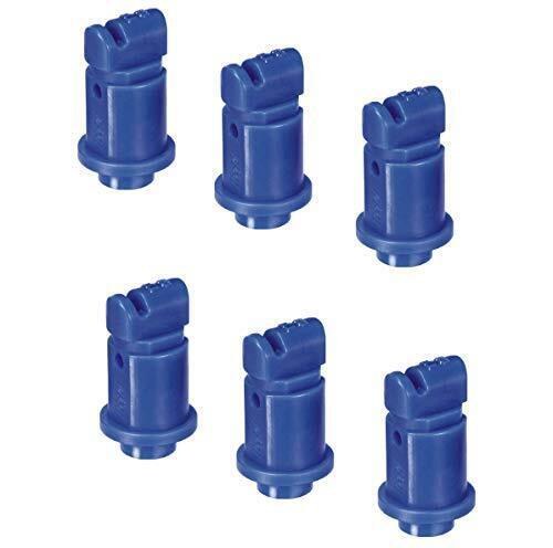 Pack of 6 - TeeJet Induction Flat Spray Tips Blue 110° Polymer Visiflo