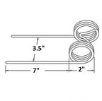 5 of Replacement Baler Teeth 7" Tine x 3.5" Gap x 2" Coil x 0.244" Wire JD-2E-1