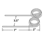 5 of Replacement Baler Teeth 7" Tine x 3.5" Gap x 2" Coil x 0.244" Wire JD-2E-1