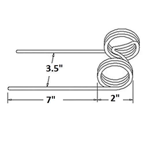 5 of Replacement Baler Teeth 7" Tine x 3.5" Gap x 2" Coil x 0.244" Wire JD-2E-1