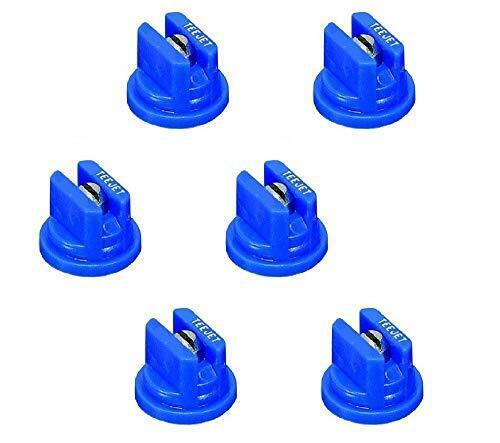 Pack of 6 - TeeJet DG Even Flat Spray Tip Blue 95° Polymer w/ SS Insert Visiflo