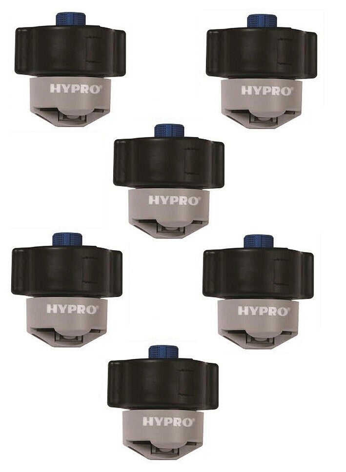 6 Hypro Guardian Air Twin Gray Polymer Spray Tips 110° Rated @ 0.60 GPM 40 PSI