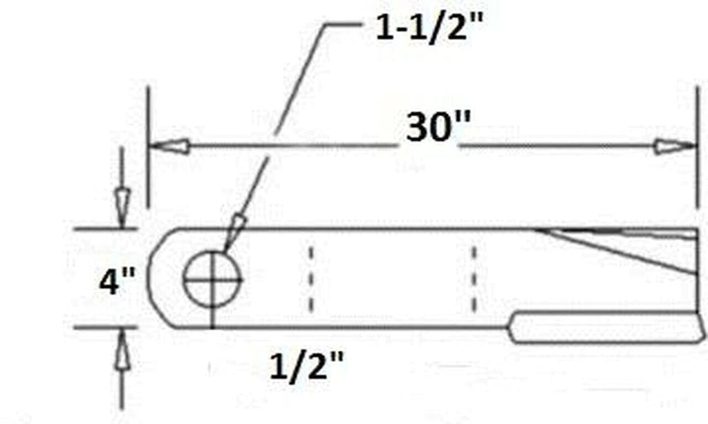 Replaces Woods Rotary Cutter Blade 30" x 4" x 0.5" w/ 1.5" Hole CCW USA MADE