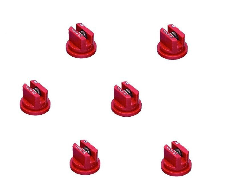 Pack of 6 - TeeJet Extended Range Flat Spray Tips 110° Red 0.4 GPM @ 40 PSI