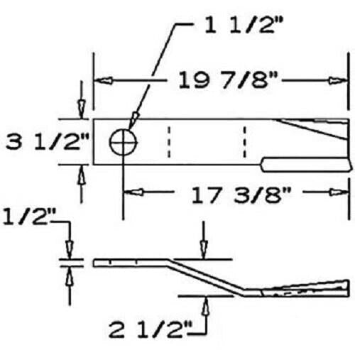 Rotary Cutter Blade 20" x 3.5" x 0.5" w/ 1.5" Hole CW USA MADE 753841