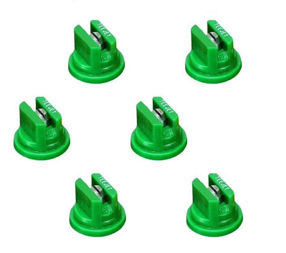Pack of 6 - TeeJet Even Flat Spray Tip Green 95° Polymer w/ SS Insert Visiflo