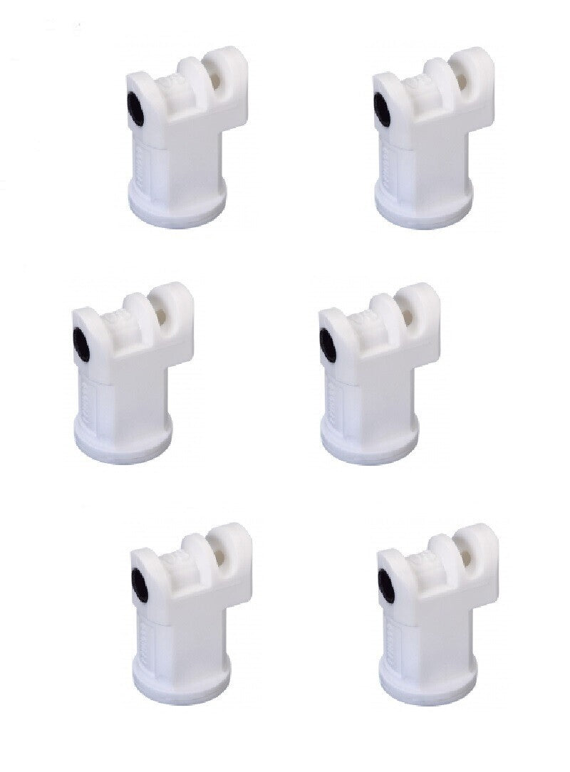 Pack of 6 - TeeJet Induction Flat Spray Tips White 110° Polymer Visiflo