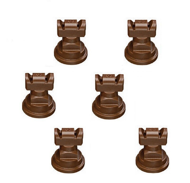 Pack of 6 - TeeJet TwinJet Flat Spray Tips Brown 110° x 2 Rated @ 0.50 GPM