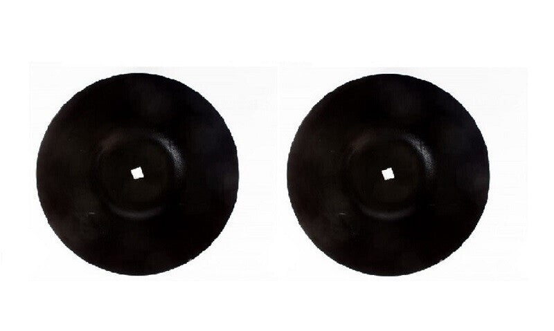 2 of 22" Smooth Disc Harrow Blades 1-1/8" Square Flat Center 7 Gauge 4.5 MM